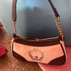 Juicy Couture Pink and Brown Shoulder Bag